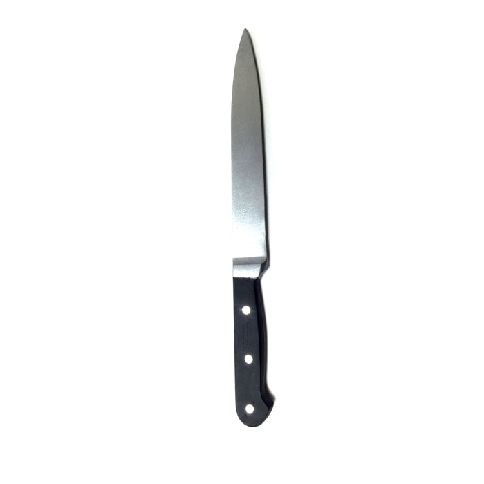 NewRuleFX Brand Plastic Long Bladed Kitchen Knife Prop - SILVER and BLACK - Prop Money Inc.