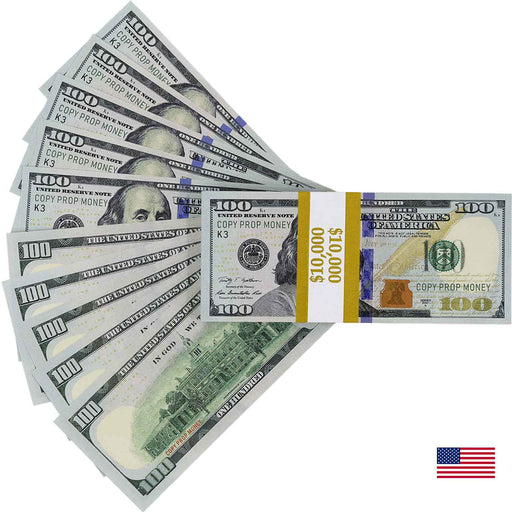 $100 United States New Series Full Print Premier Prop Money Stack - Prop Money Inc.