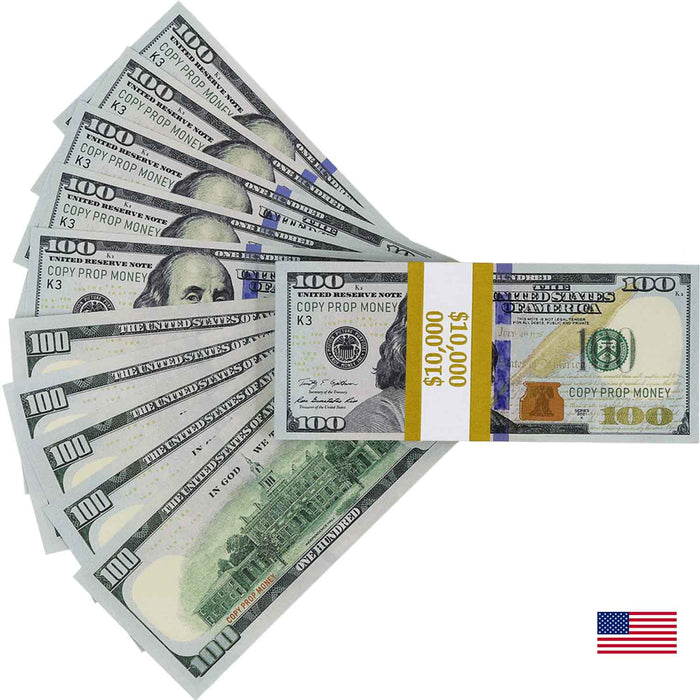 $100 United States New Series Full Print Premier Prop Money Stack - Prop Money Inc.