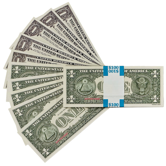 $1 United States New Series Full Print Premier Prop Money Stack - Prop Money Inc.