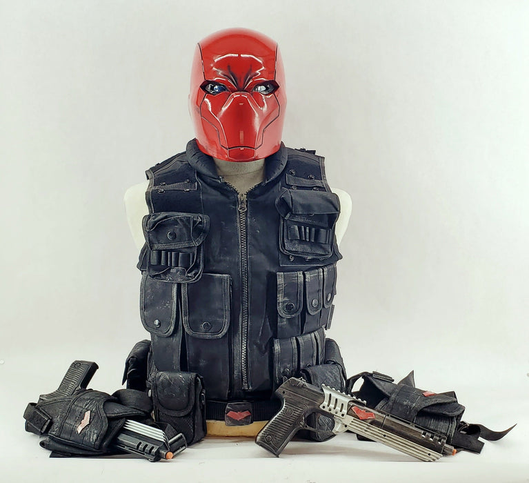 Red Vigilante Helmet - Wearable Costume Cowl Mask Helm - Prop Money Inc.