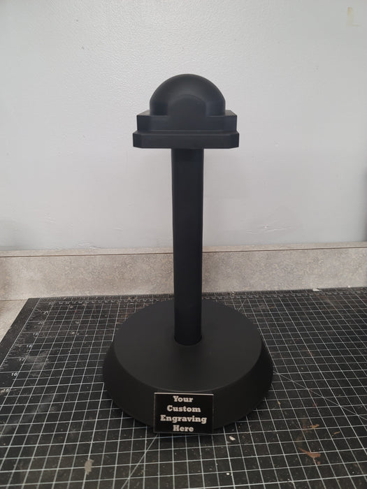 Custom Engraved Helmet Display Stand - Prop Money Inc.