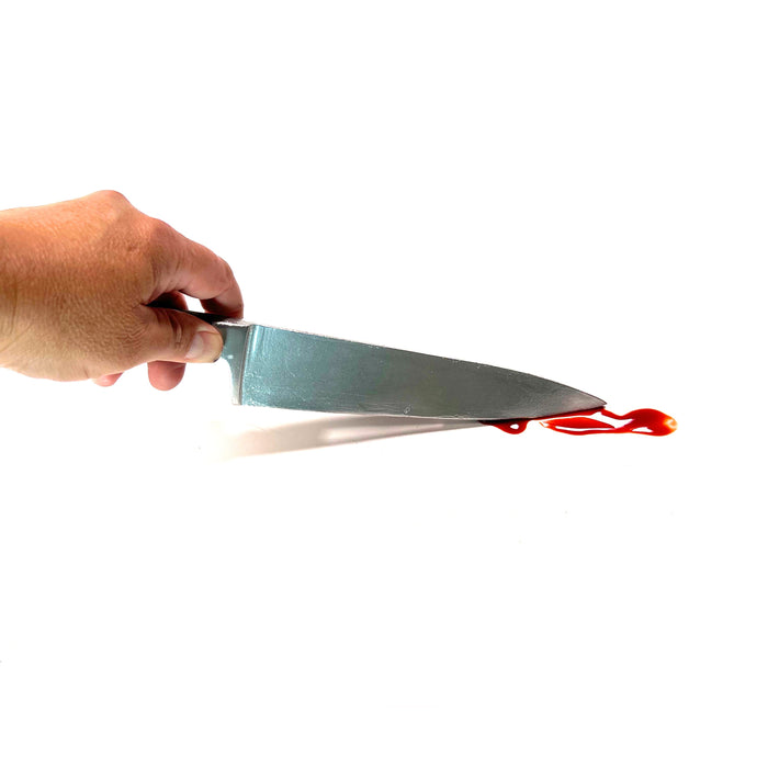 Plastic 13 Inch Chef’s Knife Silver Blade and Black Handle - Prop Money Inc.