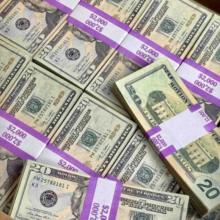 $2,000 ✔️RealAged™ Full Print New Series Prop Money Stack - Prop Money Inc.