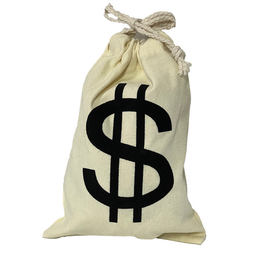 Money Bag - Canvas Cloth Drawstring 6 x 9 inch - Prop Money Inc.