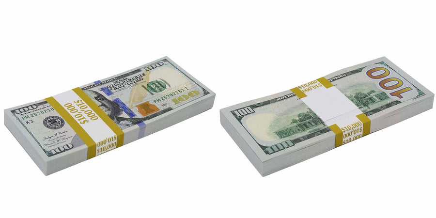 Prop money stack of one hundred bills