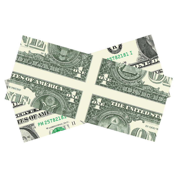 Professional $1 mis-made bill for magic tricks and illusion shows