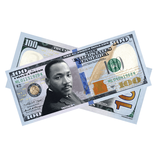 Martin Luther King Jr commemorative novelty bills for displays and collections